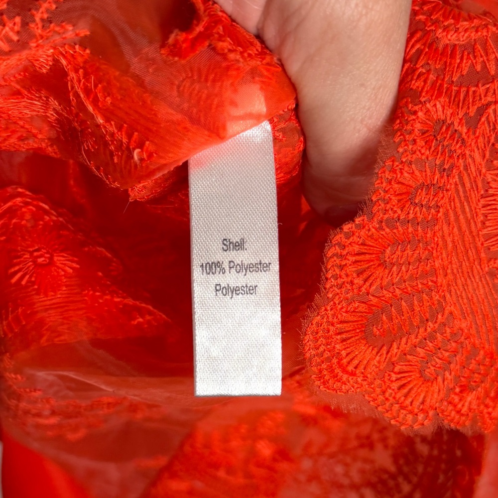 Marissa Webb Kallisti Orange Floral Lace Dress Silk Slip Ruffle Sleeve Size S - Picture 9 of 10
